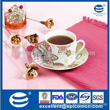 12pcs 220cc cup and saucer fine porcelain tea set made in china